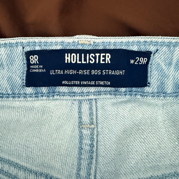 Hollister Women’s Blue Ultra High Rise Mom Stretch Jeans Pants Sz 8R/29 - Picture 10 of 11